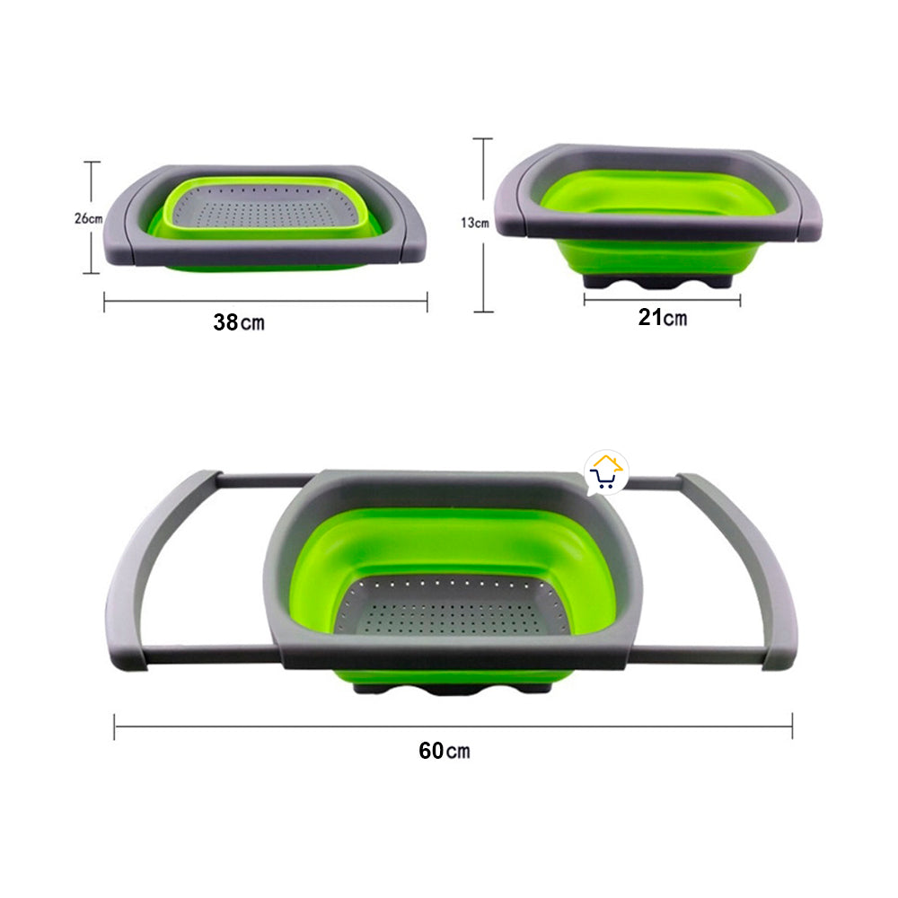 Colador Silicona Plegable Expandible Grande Ahorra Espacio Cocina LD6111