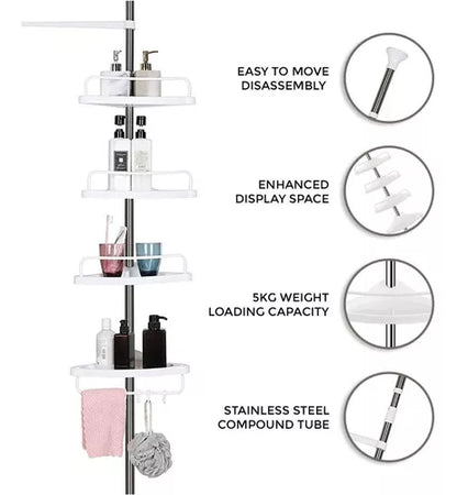 Organizador Esquinero Para Baño Ajustable Hasta 2,4 Mts Alto